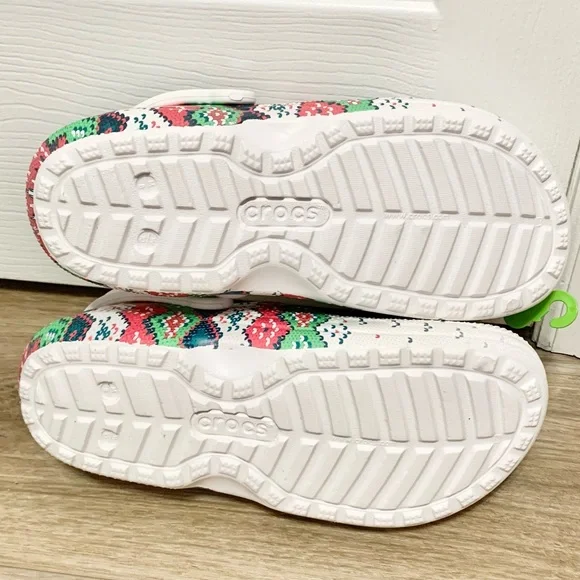 Crocs Classic Lined Holiday Charm Clog - Christmas White - Womens 10 - M8 - NEW - Picture 7 of 9